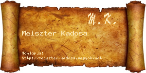 Meiszter Kadosa névjegykártya